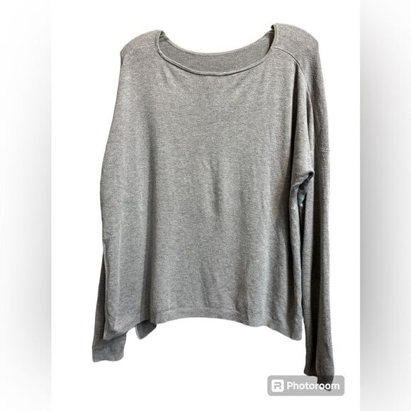 Eileen Fisher Torma Bateau Neck Box Slouchy Sweater Top in Gray Size Medium - Picture 2 of 9